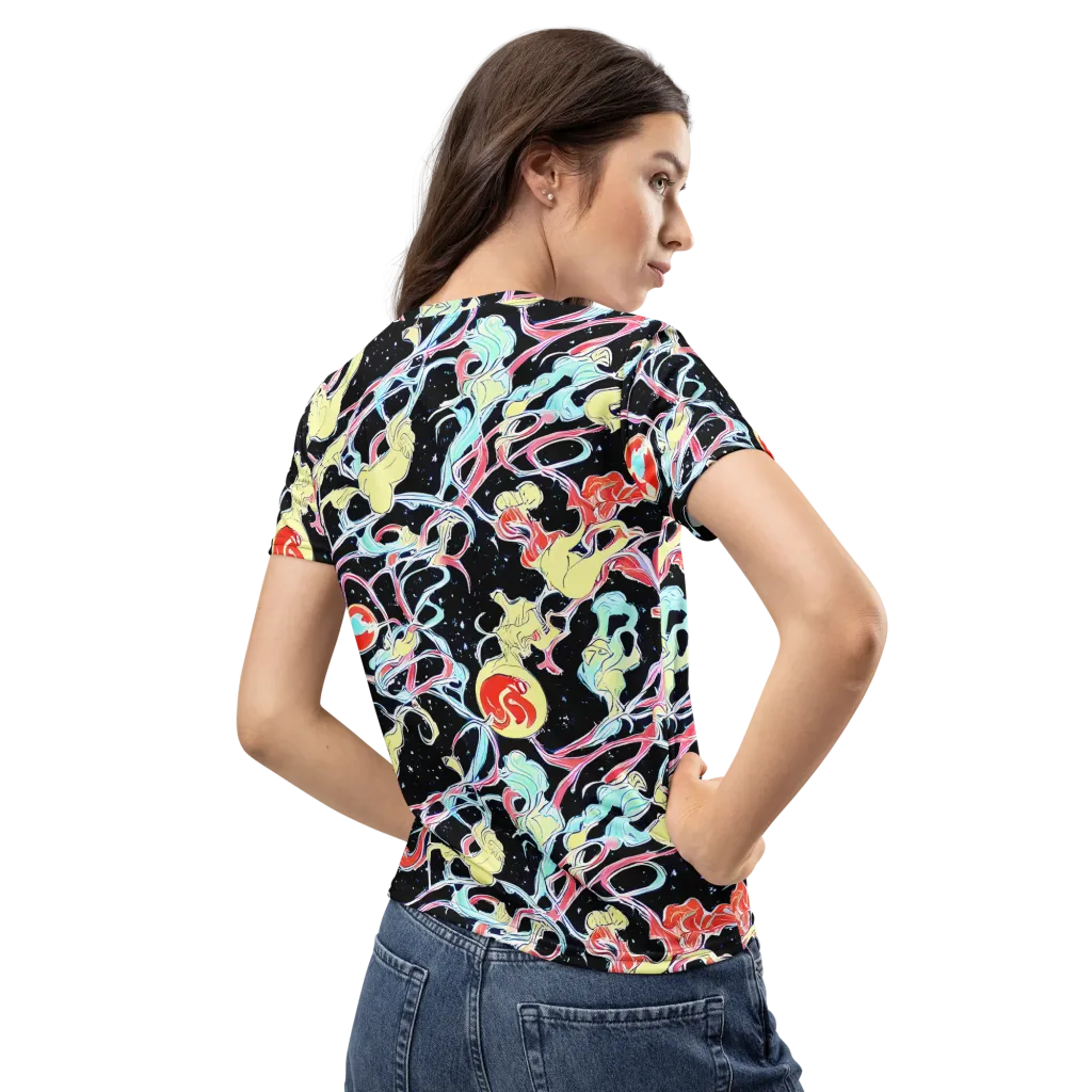Galactic Whirl on Women's Crew Neck T-Shirt — Back