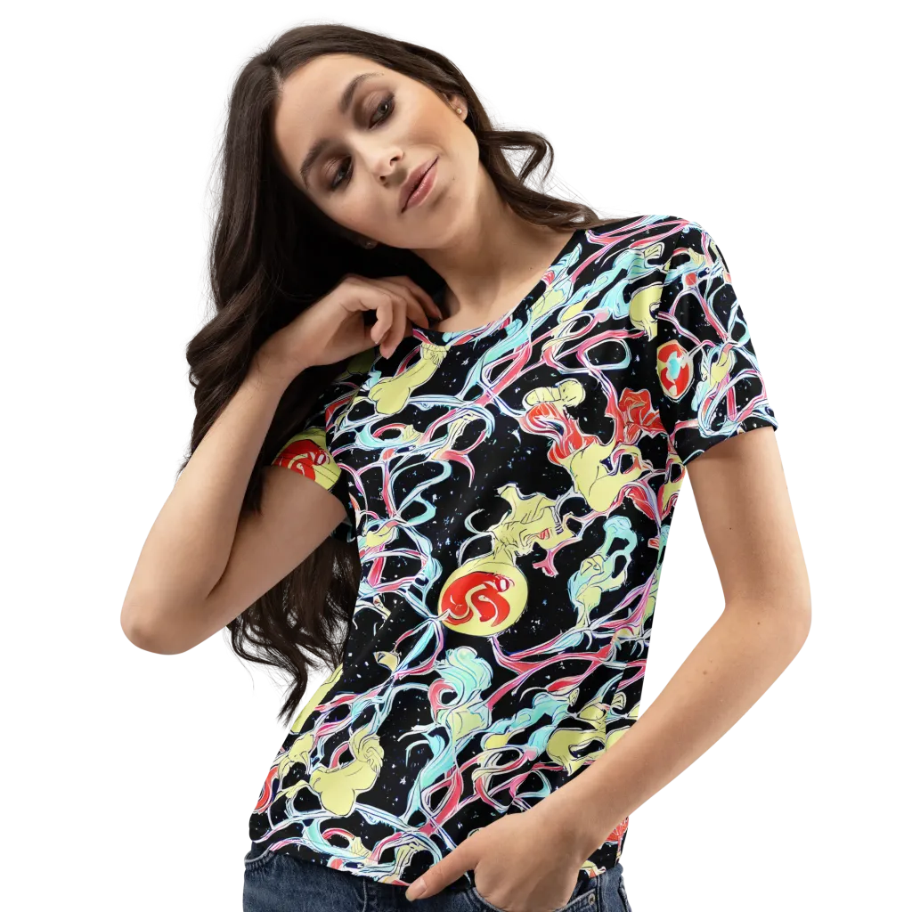 Galactic Whirl on Women's Crew Neck T-Shirt — Left Front