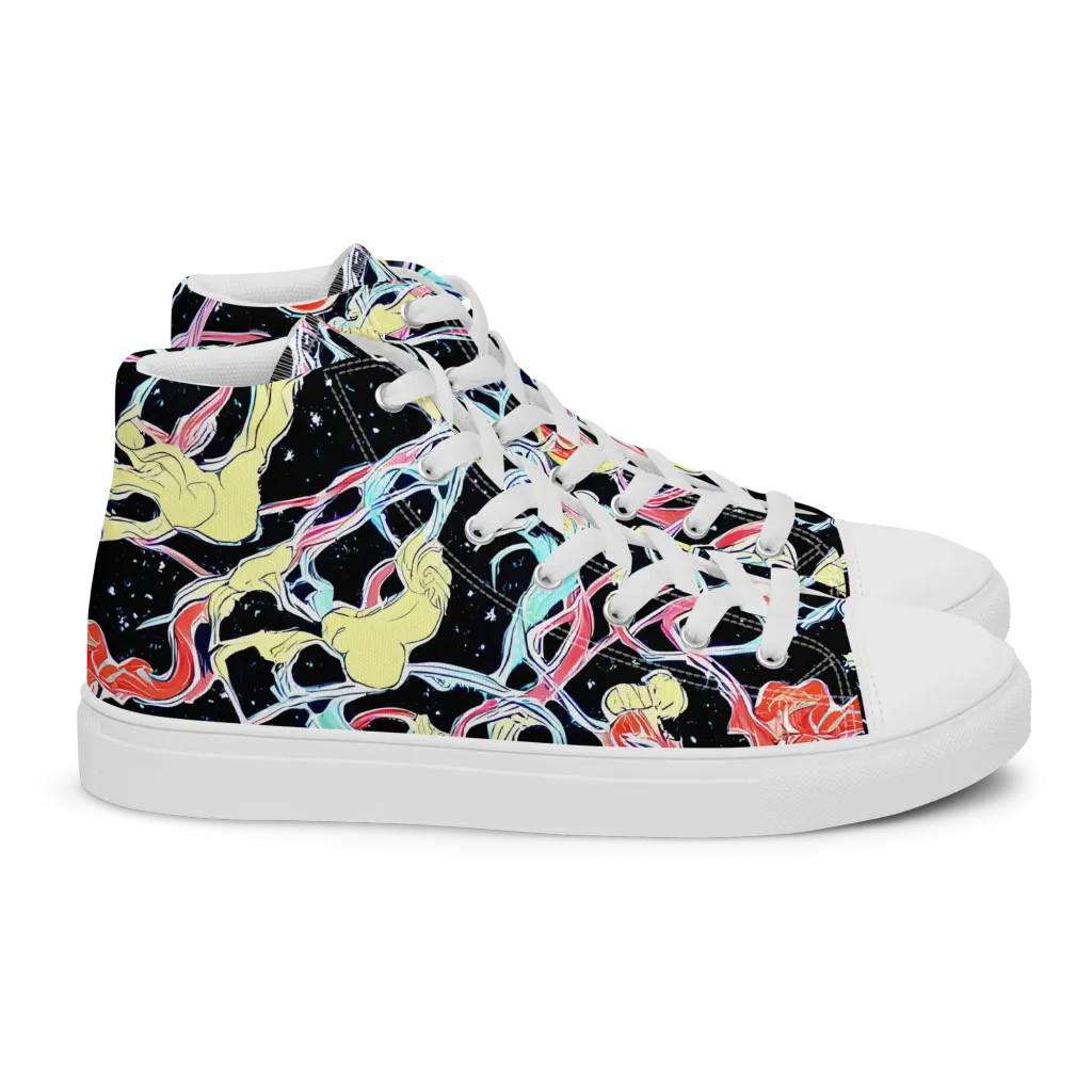 Galactic Whirl on Women's High Top Canvas Shoes — Right