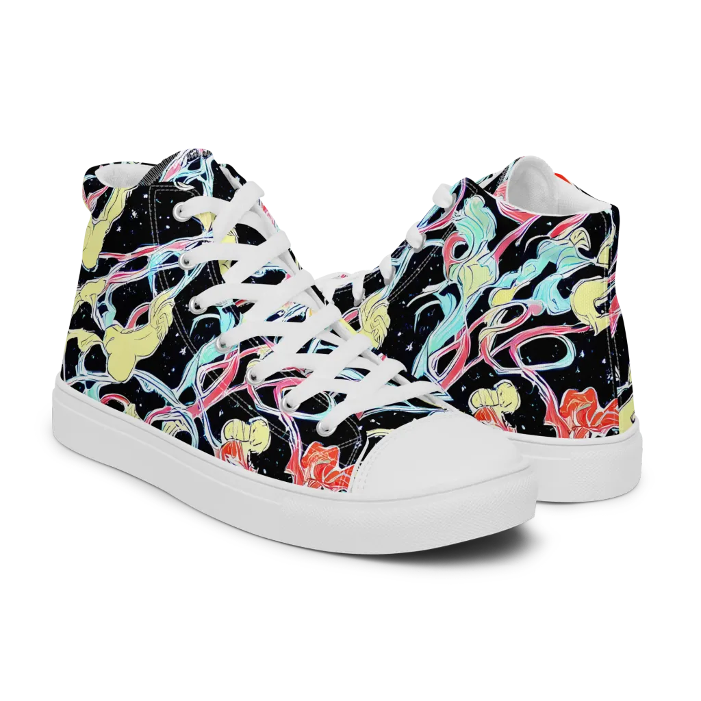 Galactic Whirl on Women's High Top Canvas Shoes — Right
