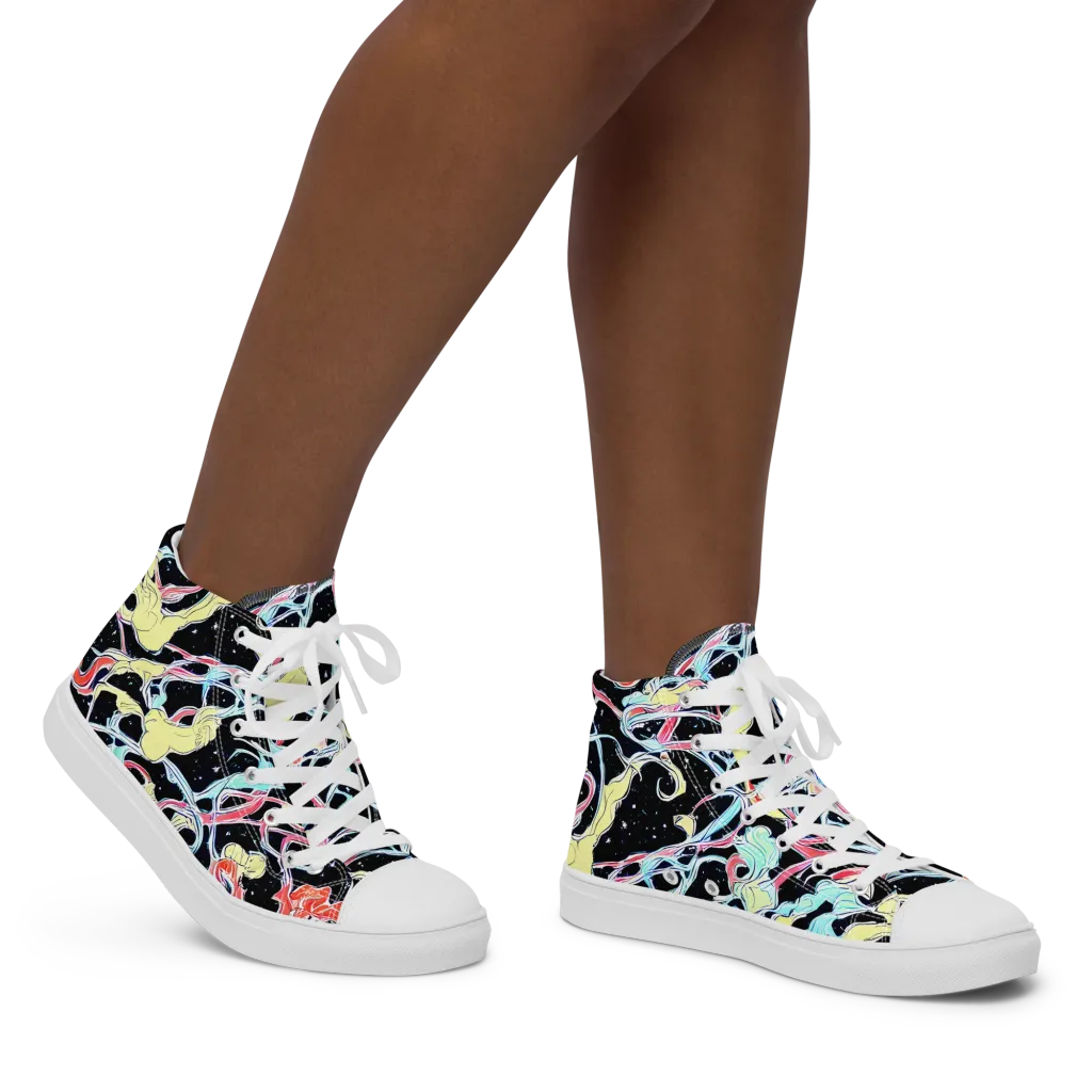 Galactic Whirl on Women's High Top Canvas Shoes — Right