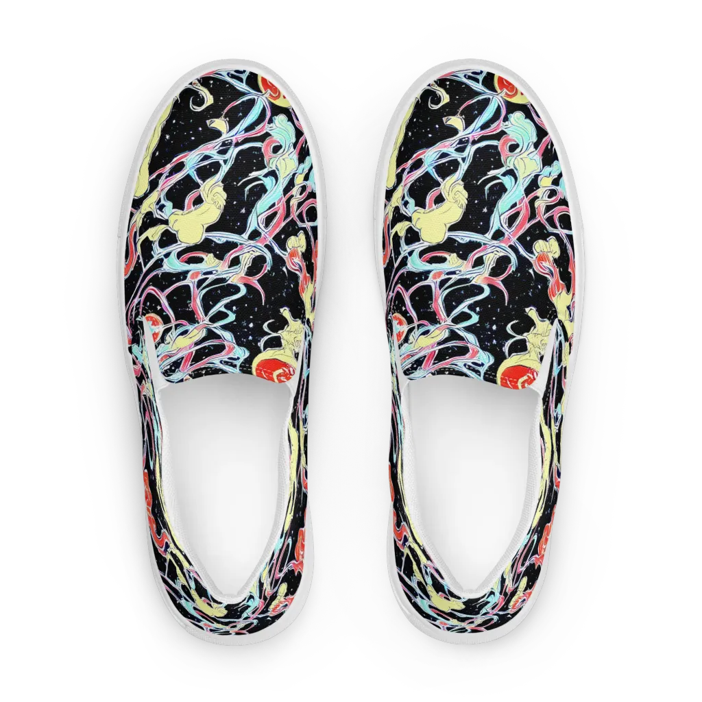 Galactic Whirl on Men's Slip-On Canvas Shoes — Front