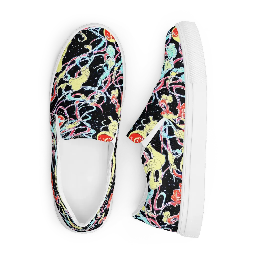 Galactic Whirl on Men's Slip-On Canvas Shoes — Front
