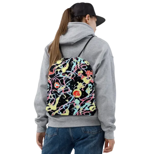 Galactic Whirl on a Drawstring Bag