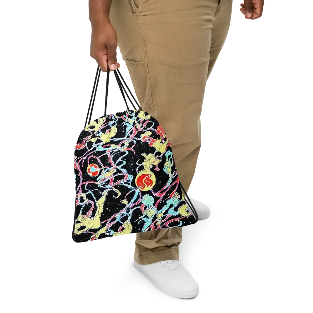 Galactic Whirl on Drawstring Bag — Front