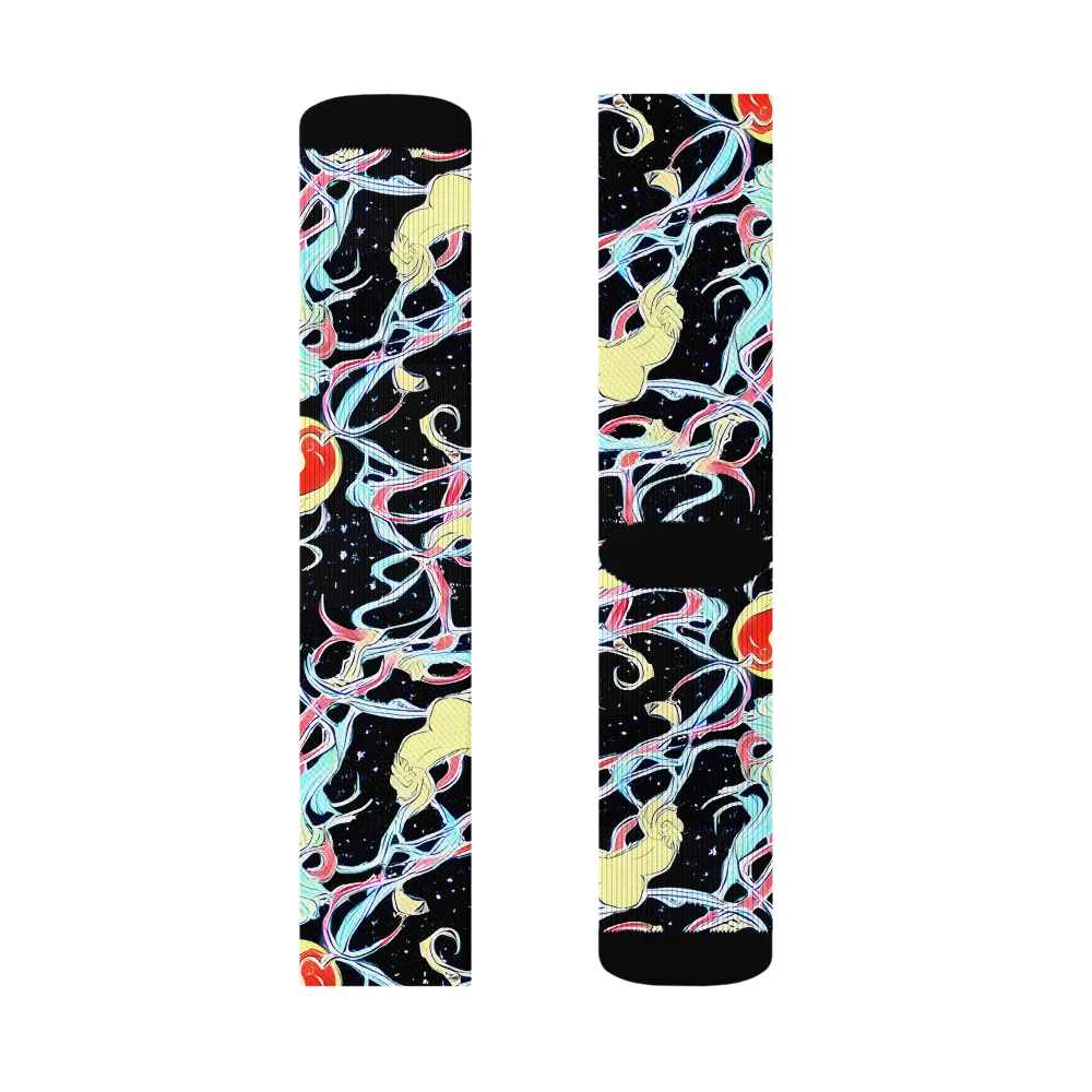 Galactic Whirl on Socks — Left Sock
