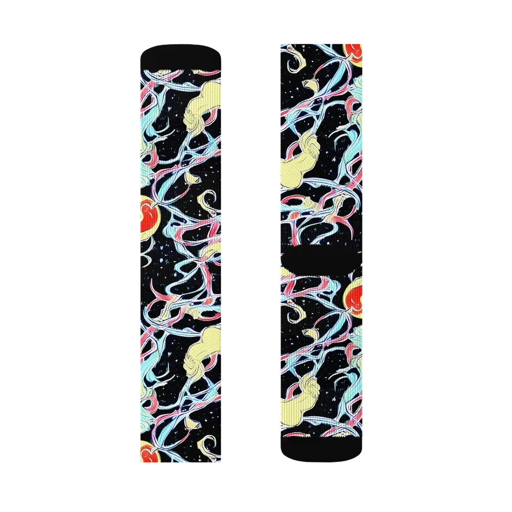 Galactic Whirl on Socks — Right Sock