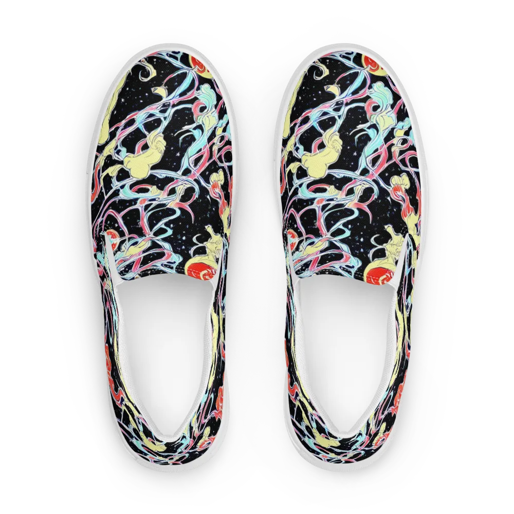 Galactic Whirl on Women's Slip-On Canvas Shoes — Front