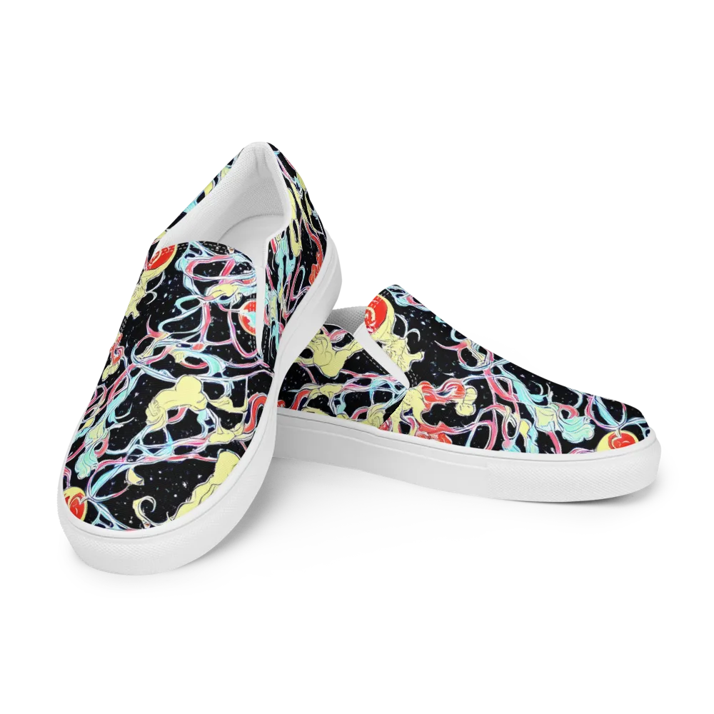 Galactic Whirl on Women's Slip-On Canvas Shoes — Left Front