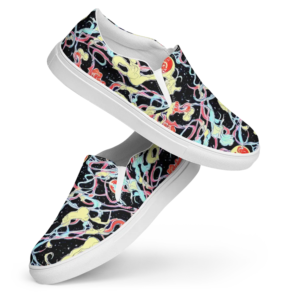 Galactic Whirl on Women's Slip-On Canvas Shoes — Front
