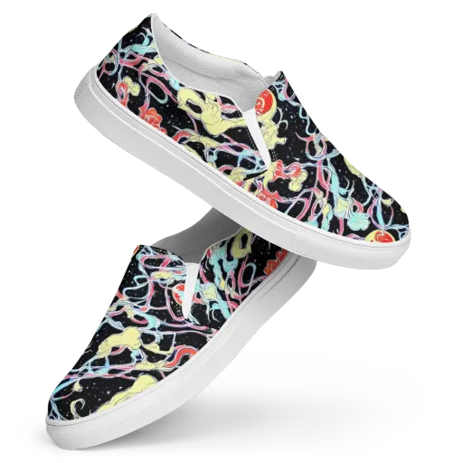 Galactic Whirl on a Women's Slip-On Canvas Shoes