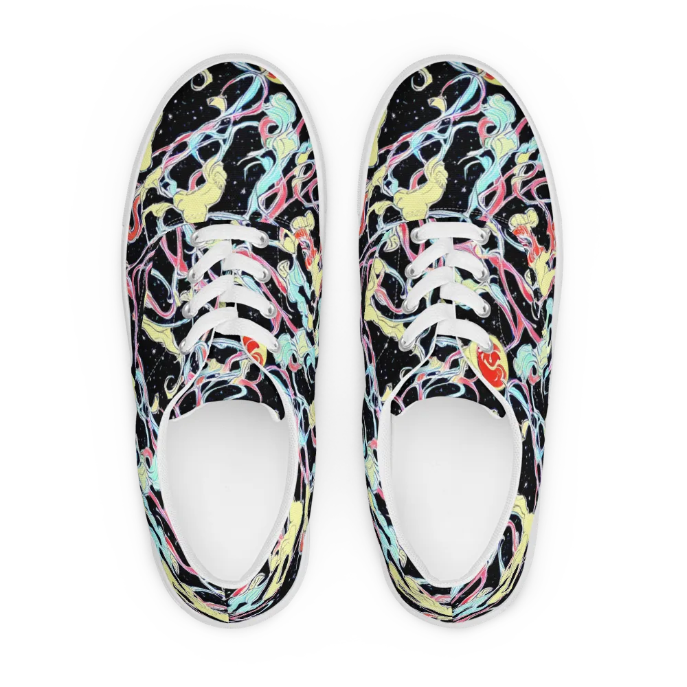 Galactic Whirl on Men's Lace-Up Canvas Shoes — Front