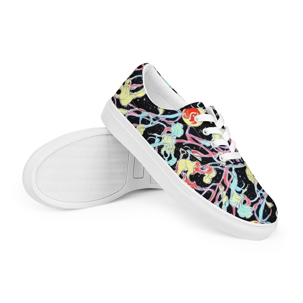 Galactic Whirl on Men's Lace-Up Canvas Shoes — Right Front