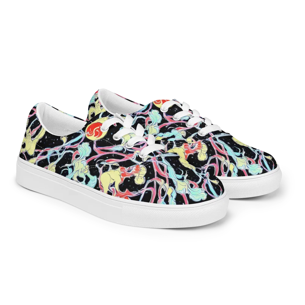 Galactic Whirl on Men's Lace-Up Canvas Shoes — Right Front