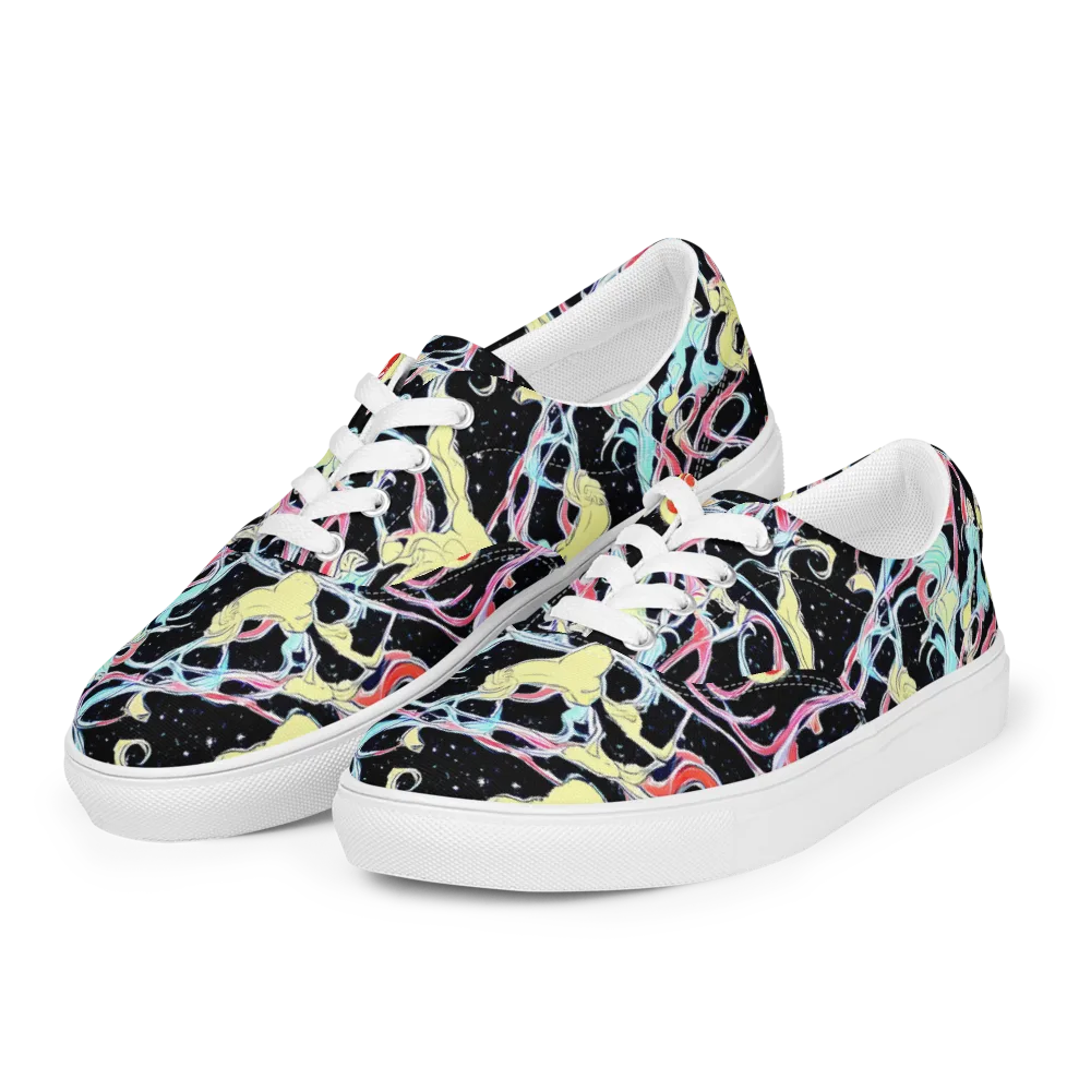 Galactic Whirl on Men's Lace-Up Canvas Shoes — Left Front