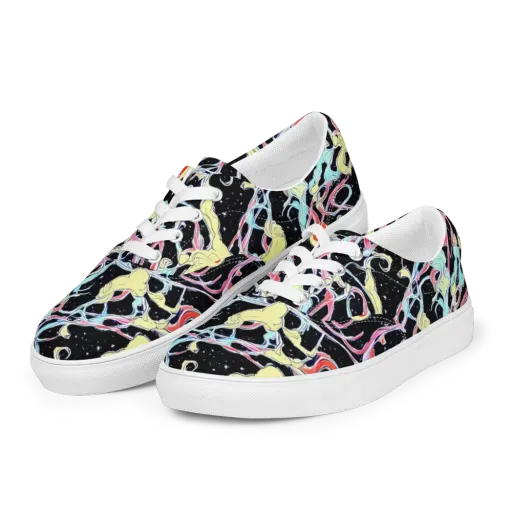Galactic Whirl on a Men's Lace-Up Canvas Shoes