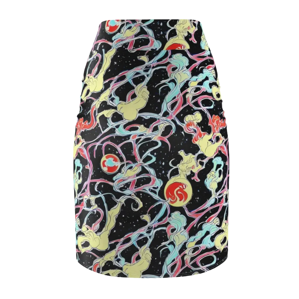 Galactic Whirl on Pencil Skirt — Back