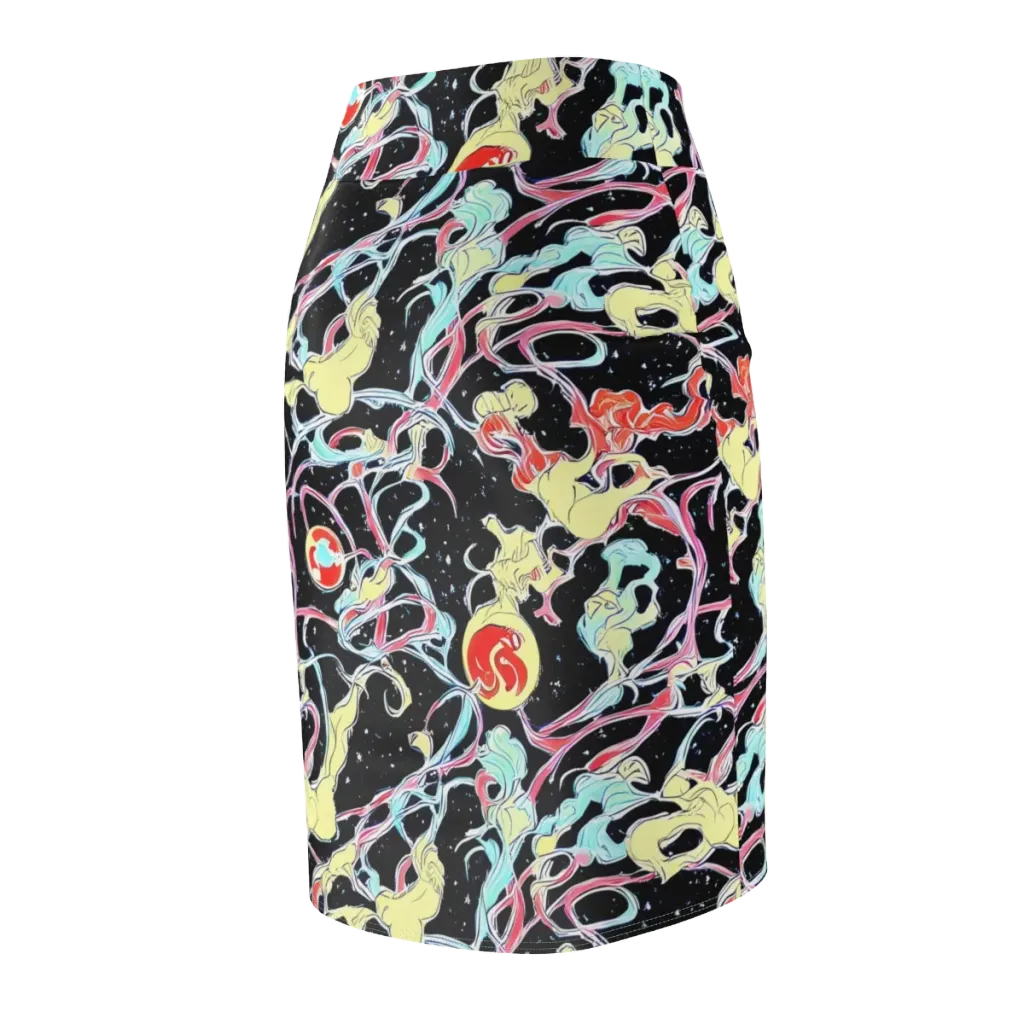 Galactic Whirl on Pencil Skirt — Back Side