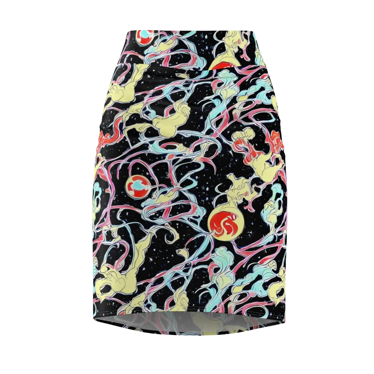 Galactic Whirl on Pencil Skirt — Front