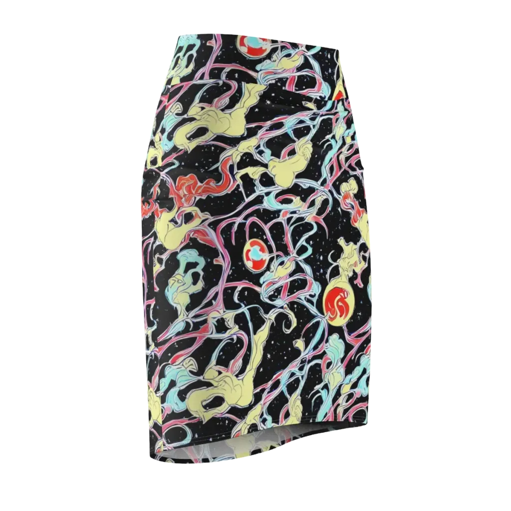 Galactic Whirl on Pencil Skirt — Front Side