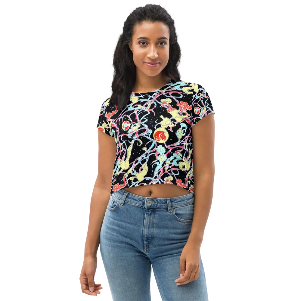 Galactic Whirl on Crop Tee — Front