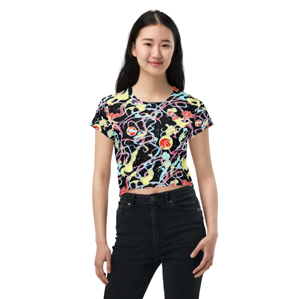 Galactic Whirl on Crop Tee — Front