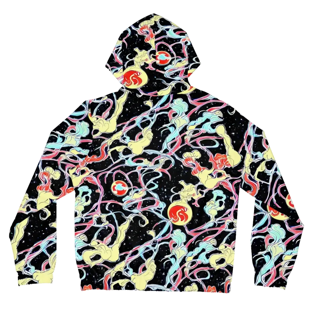 Galactic Whirl on Women's Full-Zip Hoodie — Back
