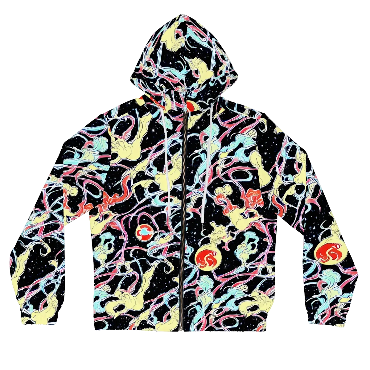 Galactic Whirl on Women's Full-Zip Hoodie — Front