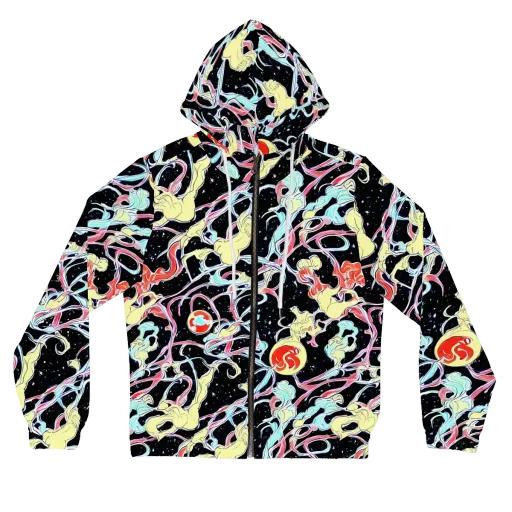 Galactic Whirl on a Women's Full-Zip Hoodie