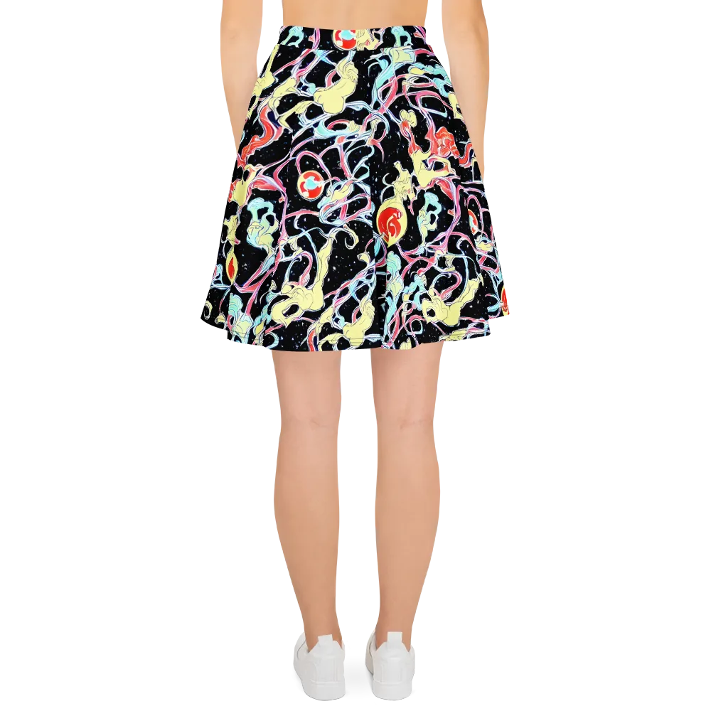 Galactic Whirl on Skater Skirt — Back