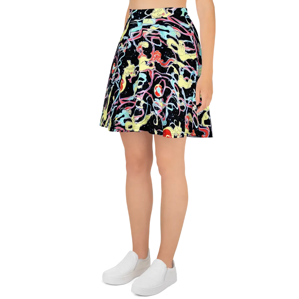 Galactic Whirl on Skater Skirt — Left