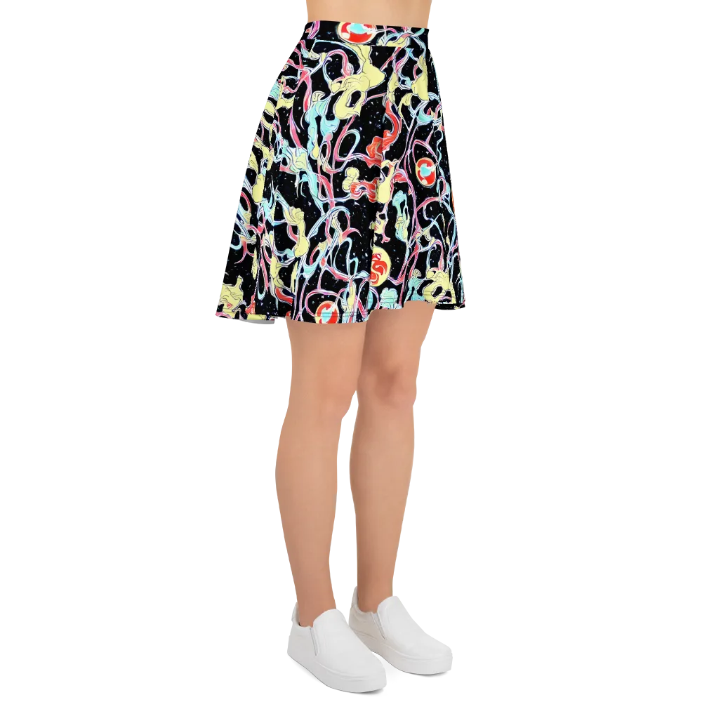 Galactic Whirl on Skater Skirt — Right