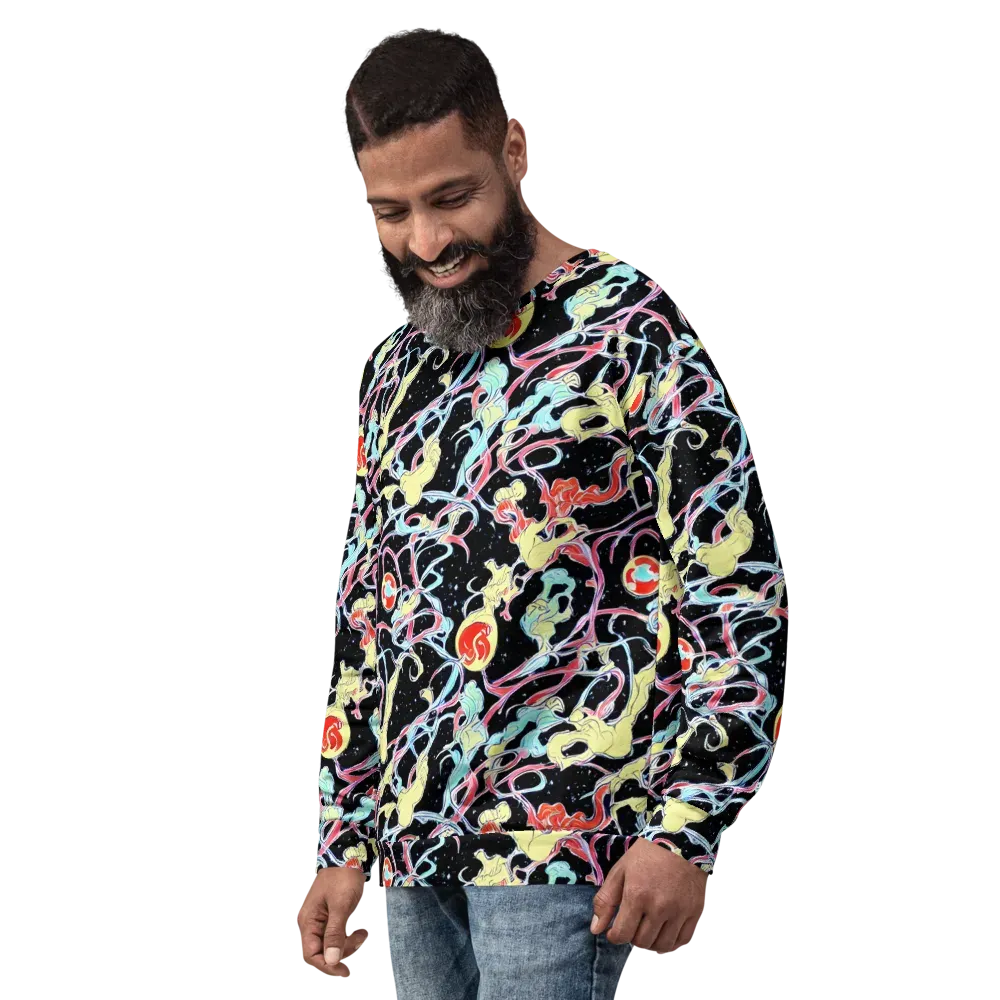 Galactic Whirl on Sweatshirt — Left Front