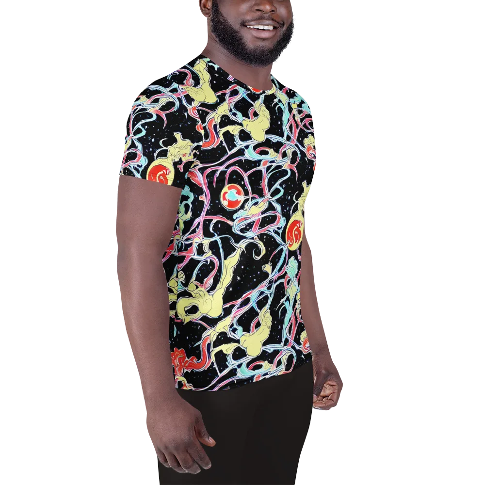 Galactic Whirl on Men's Athletic T-Shirt — Right