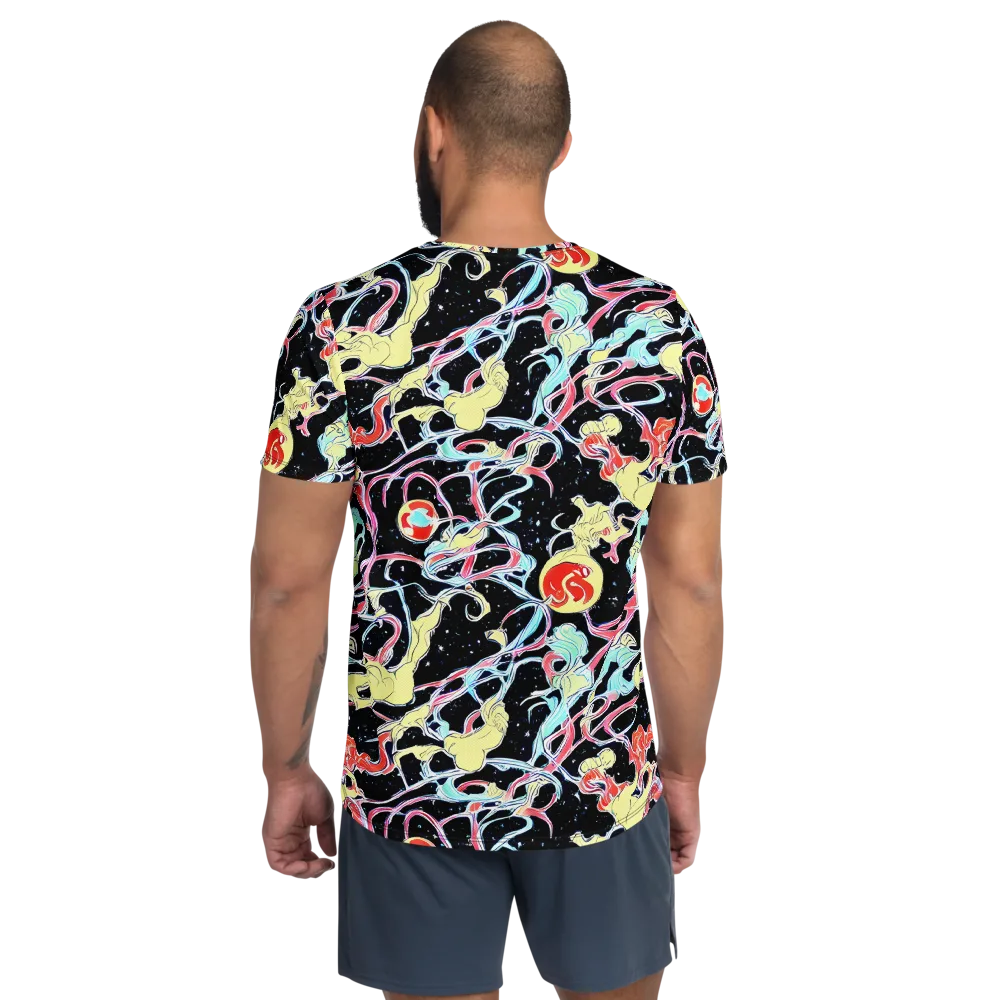 Galactic Whirl on Men's Athletic T-Shirt — Back