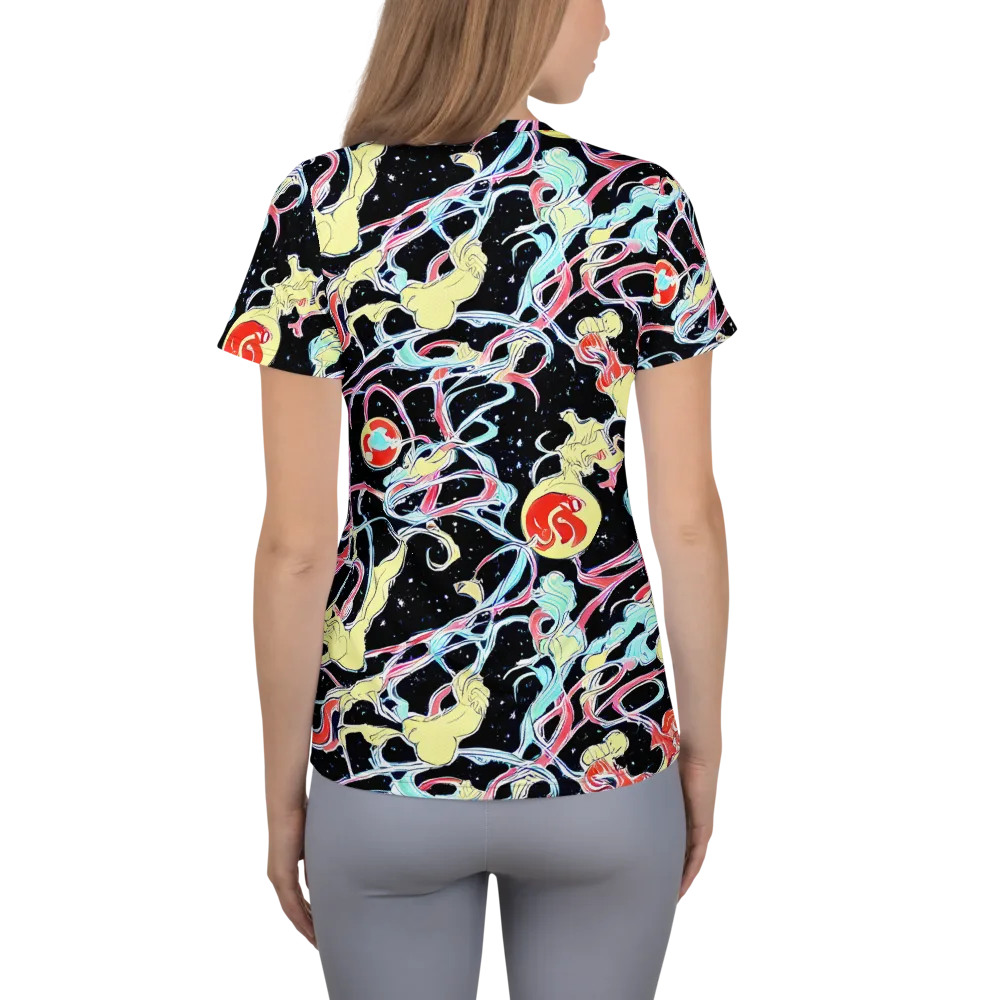 Galactic Whirl on Women's Athletic T-Shirt — Back