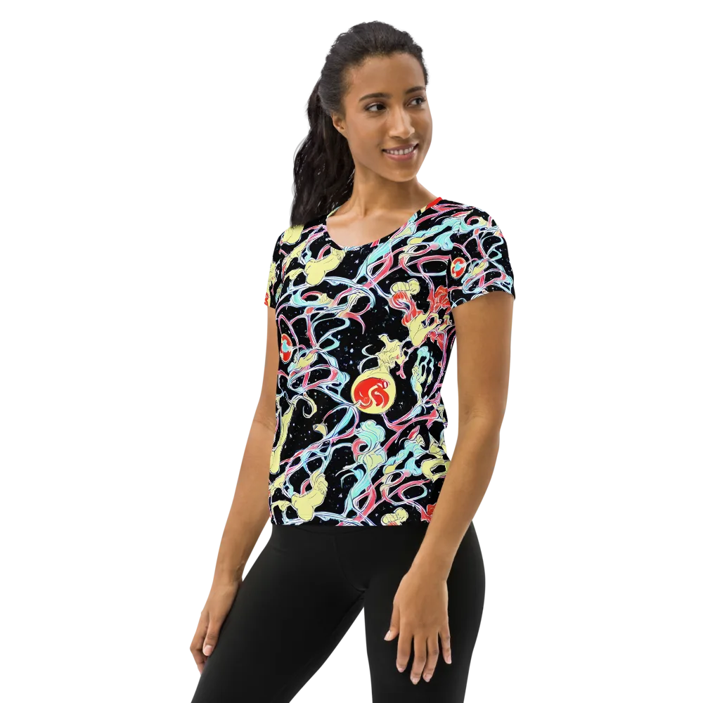 Galactic Whirl on Women's Athletic T-Shirt — Left