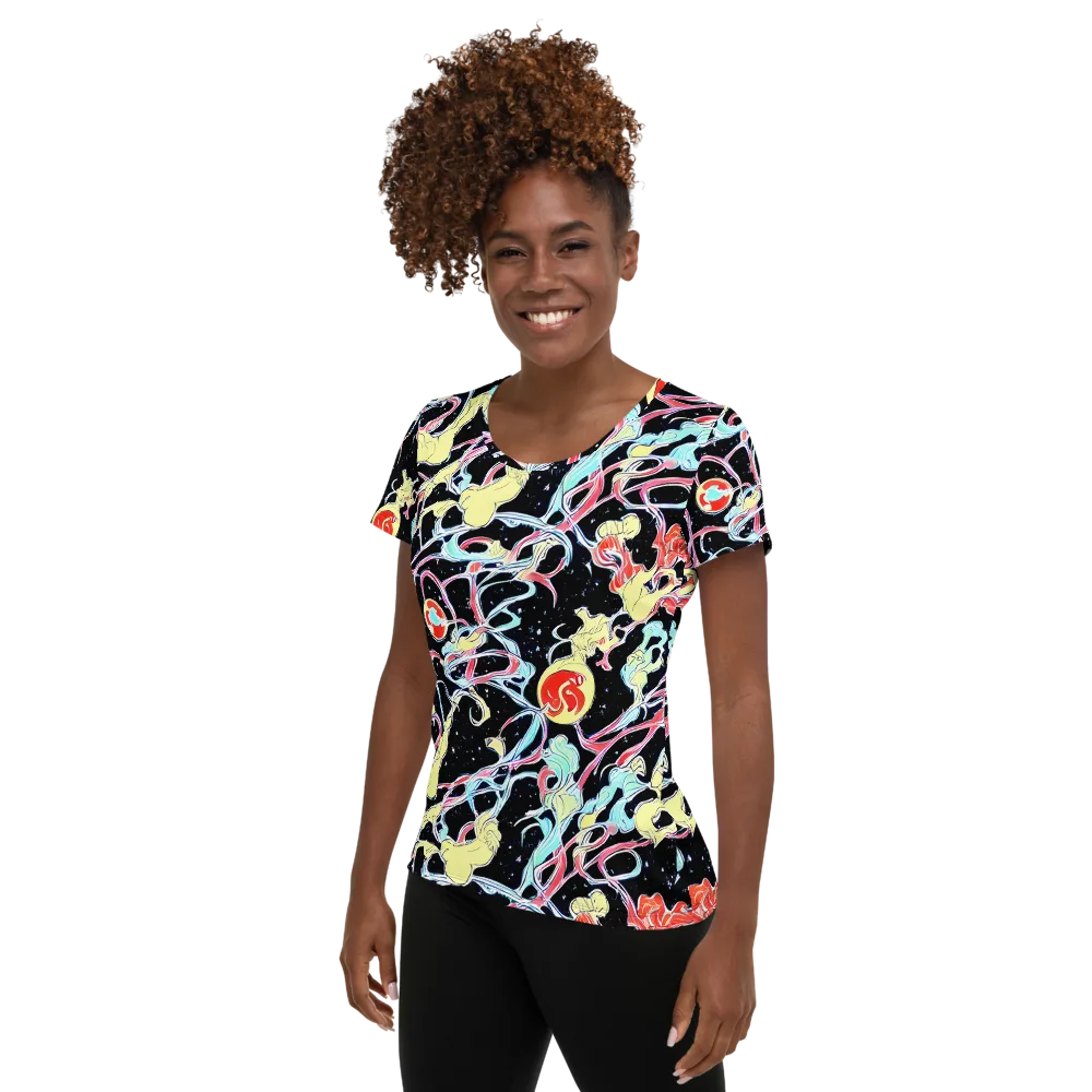 Galactic Whirl on Women's Athletic T-Shirt — Left