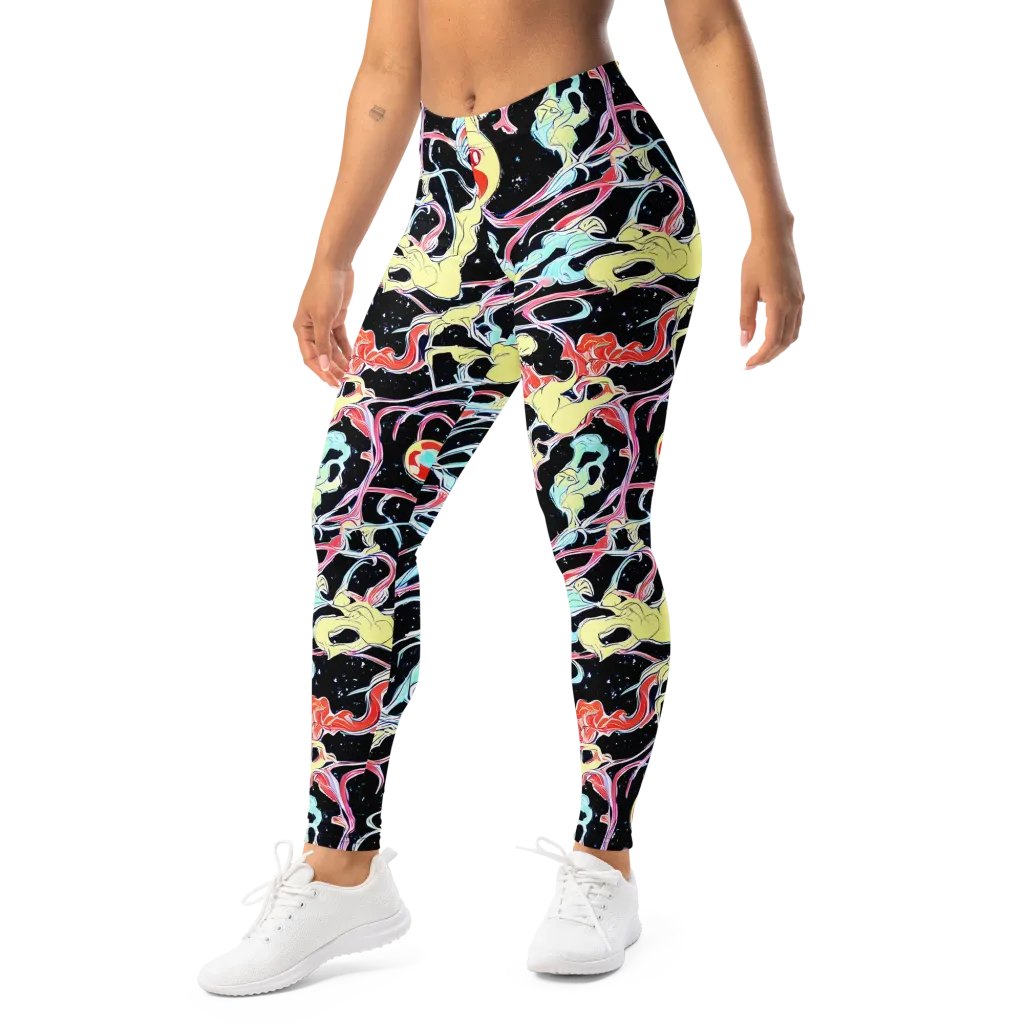 Galactic Whirl on Leggings — Left Front