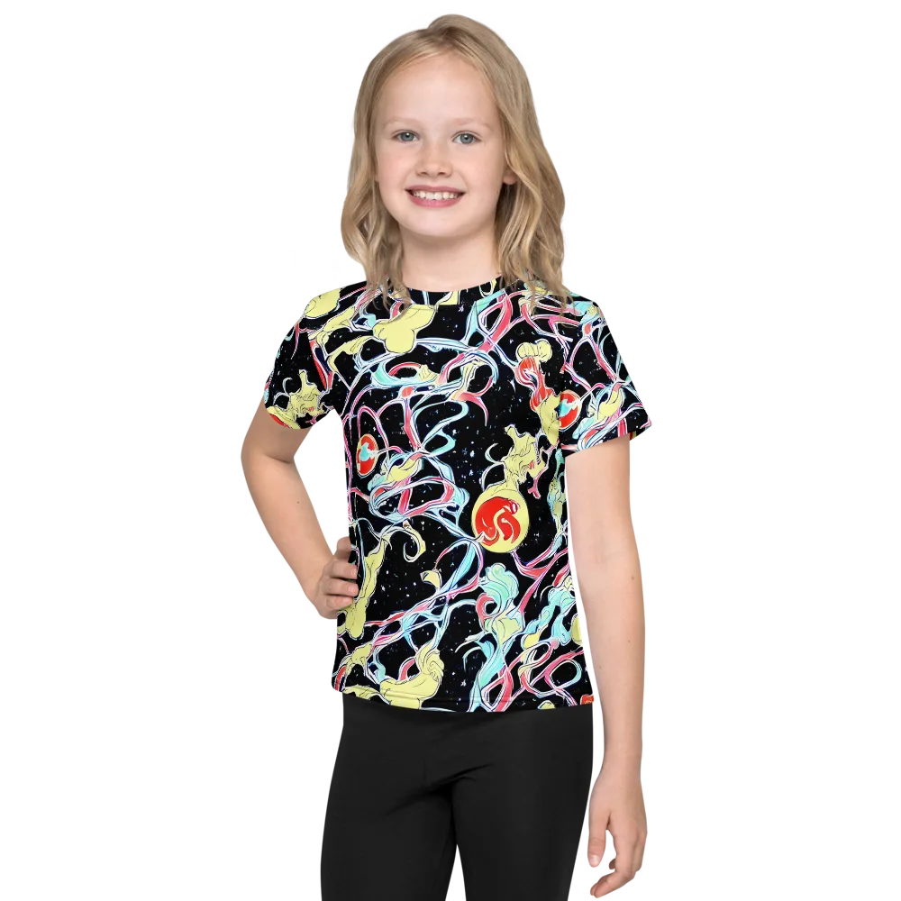 Galactic Whirl on Kids Crew Neck T-Shirt — Front