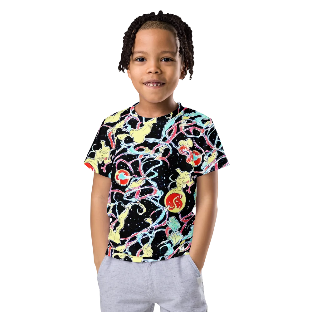 Galactic Whirl on Kids Crew Neck T-Shirt — Front