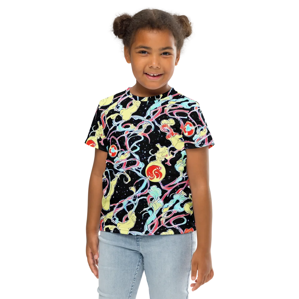 Galactic Whirl on Kids Crew Neck T-Shirt — Front