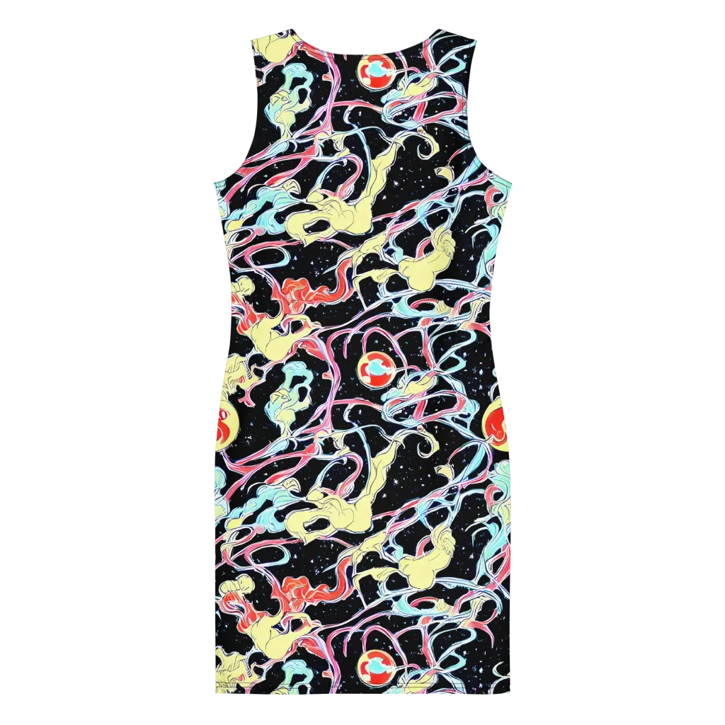 Galactic Whirl on Bodycon Dress — Back