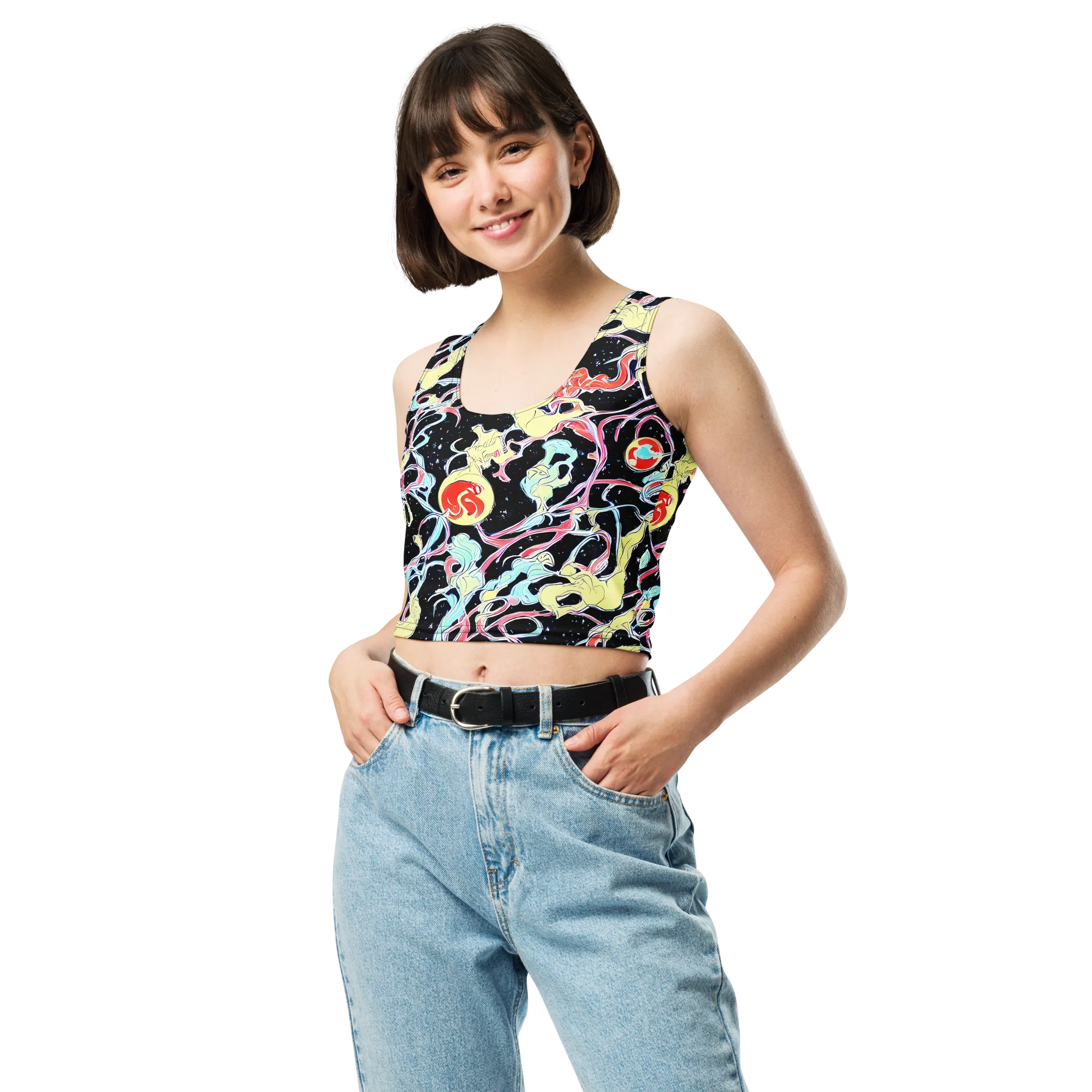 Galactic Whirl on Crop Top — Front