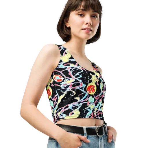 Galactic Whirl on a Crop Top