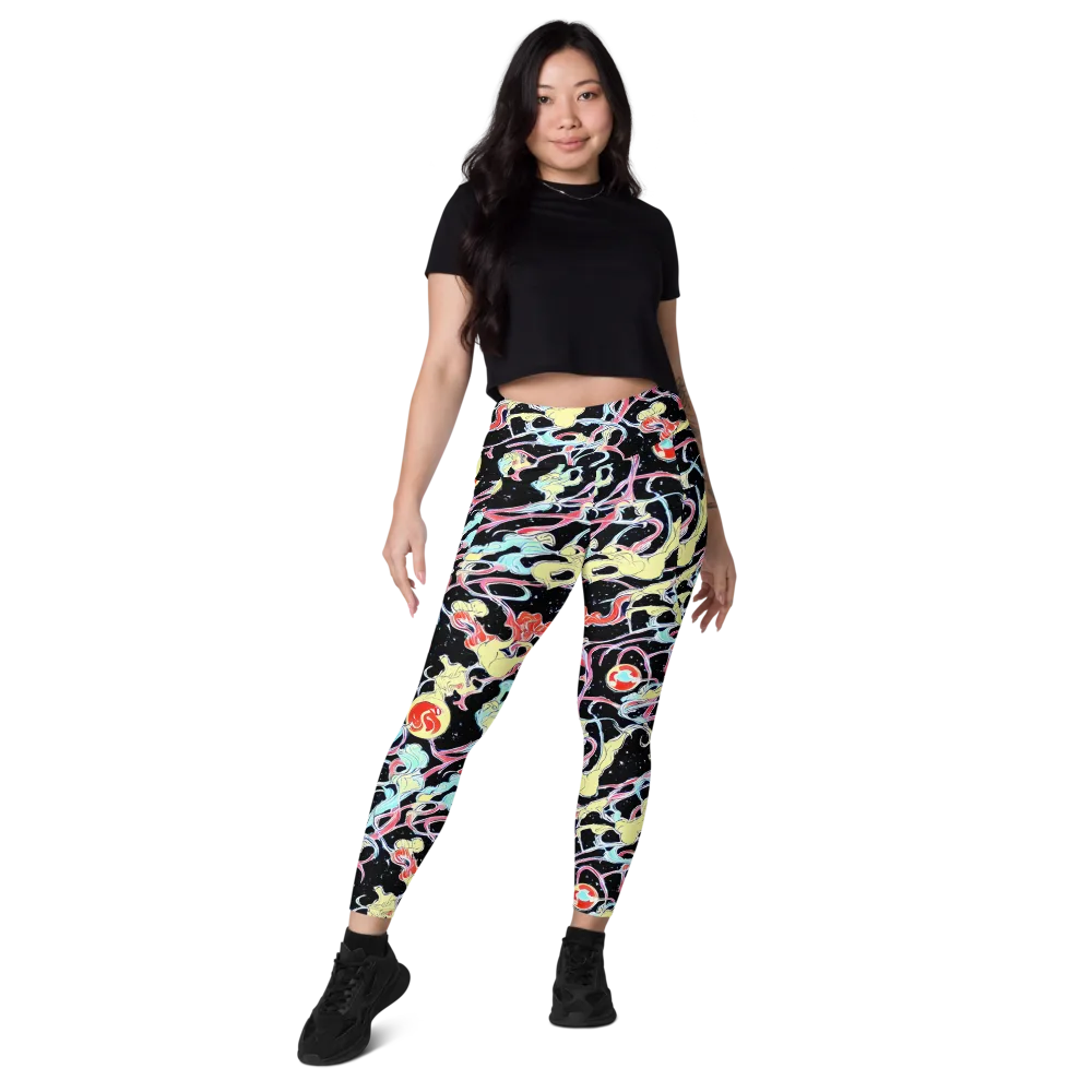 Galactic Whirl on Leggings with Pockets — Front