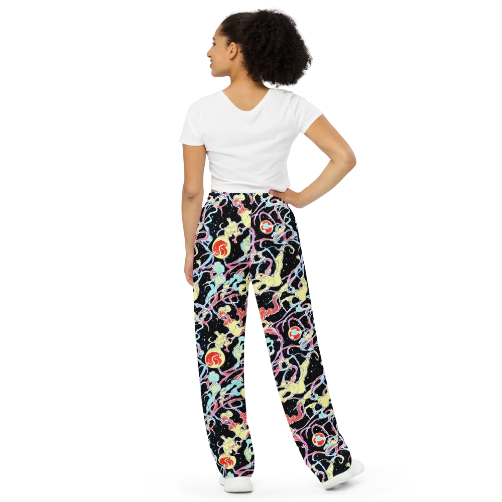 Galactic Whirl on Wide-Leg Pants — Back
