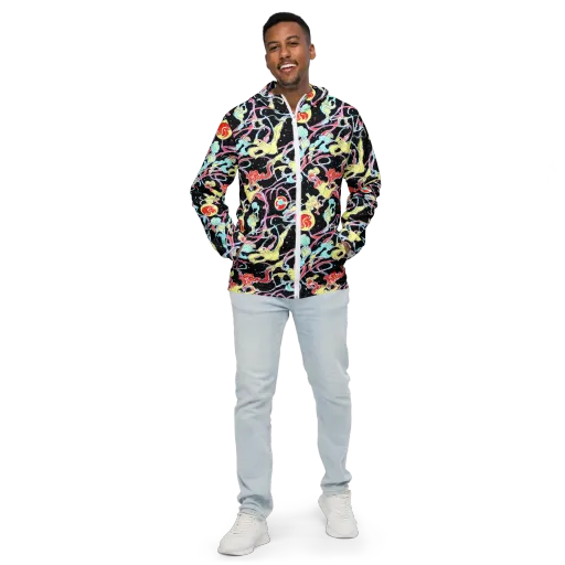 Galactic Whirl on a Men's Windbreaker