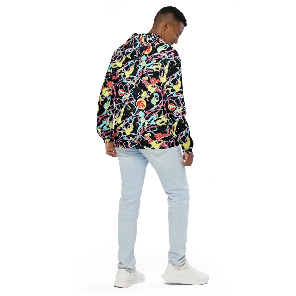 Galactic Whirl on Men's Windbreaker — Back