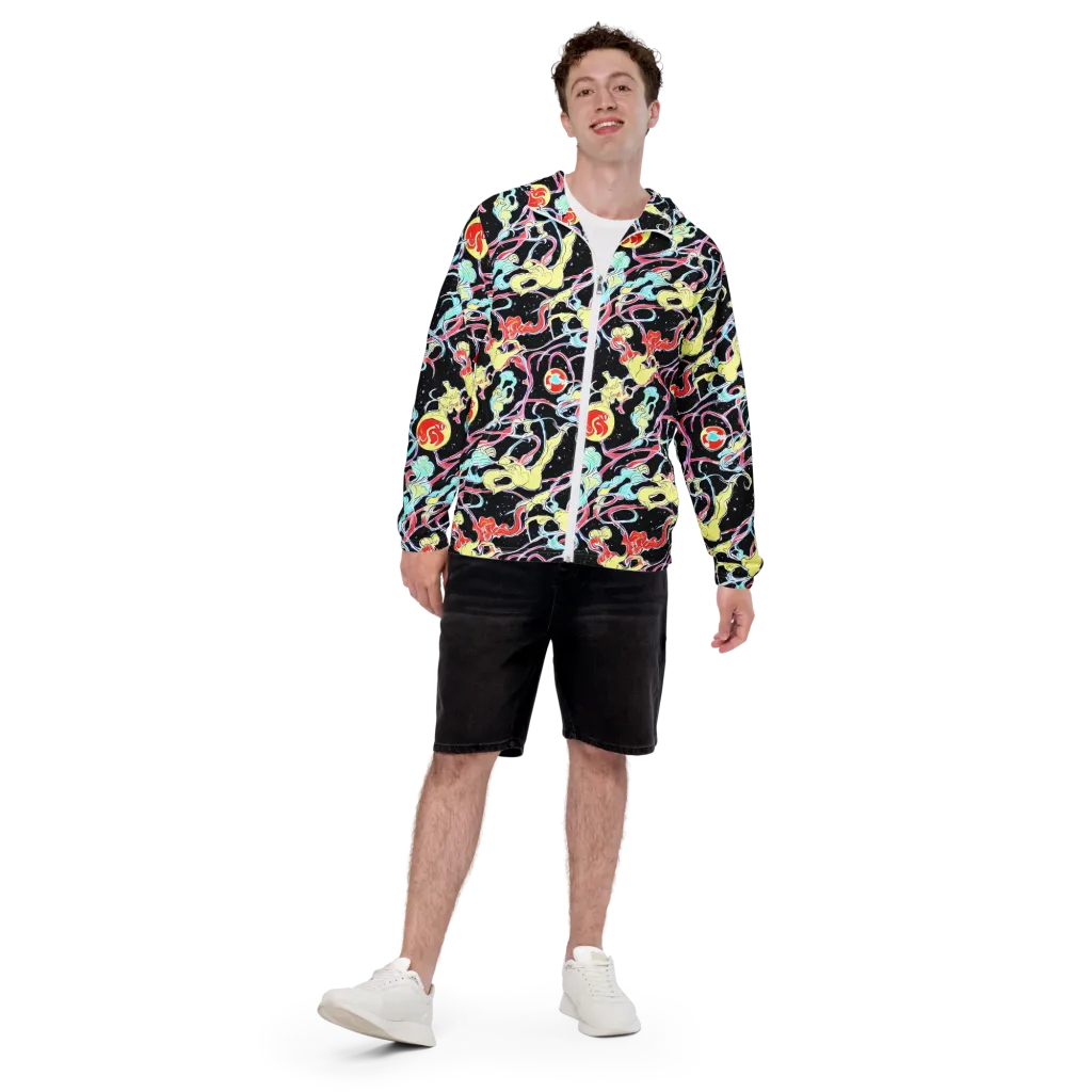 Galactic Whirl on Men's Windbreaker — Front
